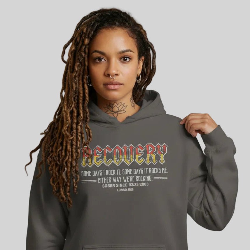 Recovery Hoodie | Women's Recovery Rock Hoodie with Personalized Date