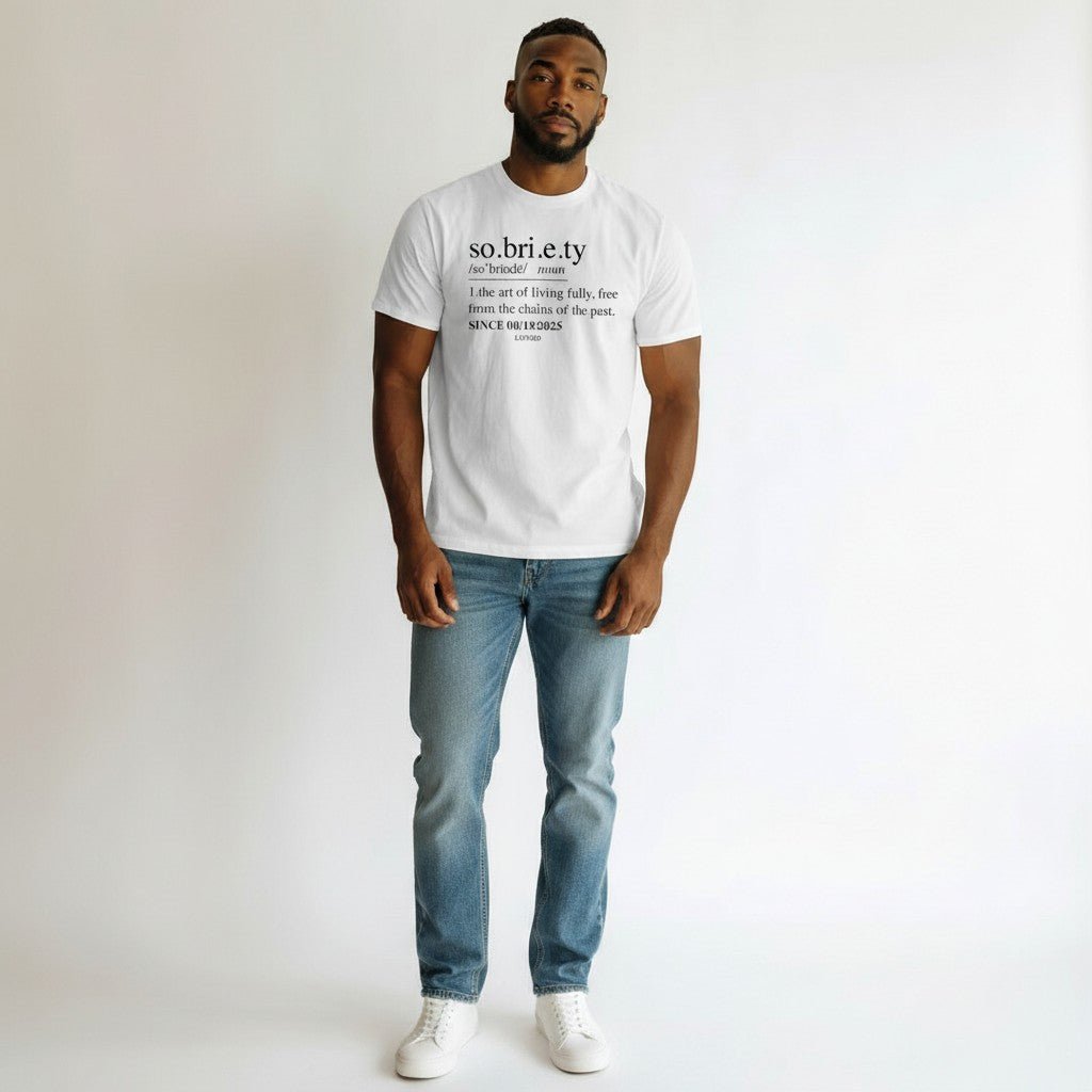 Sober T Shirt | Sobriety Definition Men's Graphic Tee for Recovery