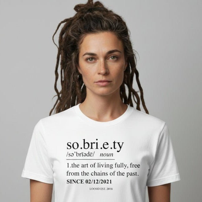 Sober T Shirt | Women's Sobriety Definition Tee with Custom Sober Date
