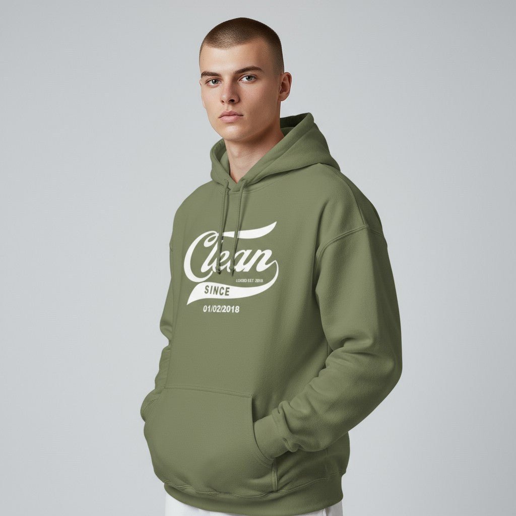 Recovery Hoodie | Men's Clean & Sober Hoodie with Custom Sobriety Date