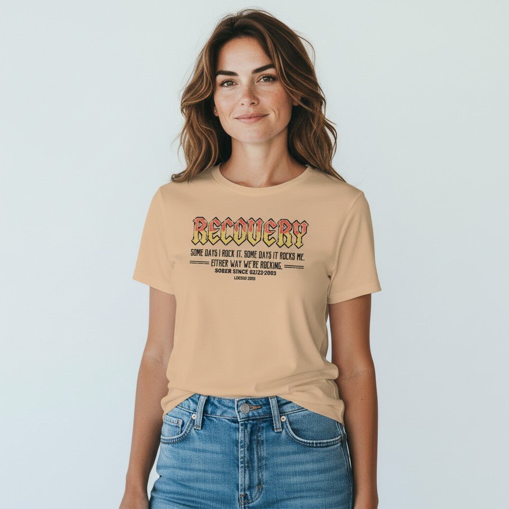 Recovery T-shirt | Women's Recovery Rock T-shirt with Personalized Date