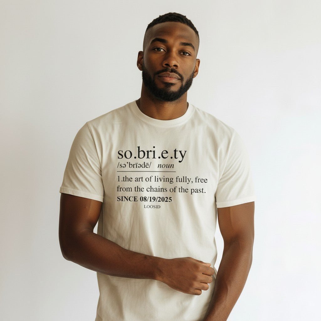 Sober T Shirt | Sobriety Definition Men's Graphic Tee for Recovery