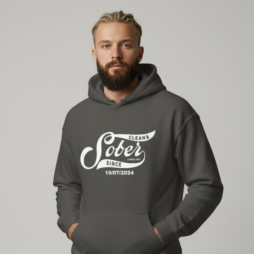 Recovery Hoodie | Sober Since Men's Hoodie with Custom Sobriety Date