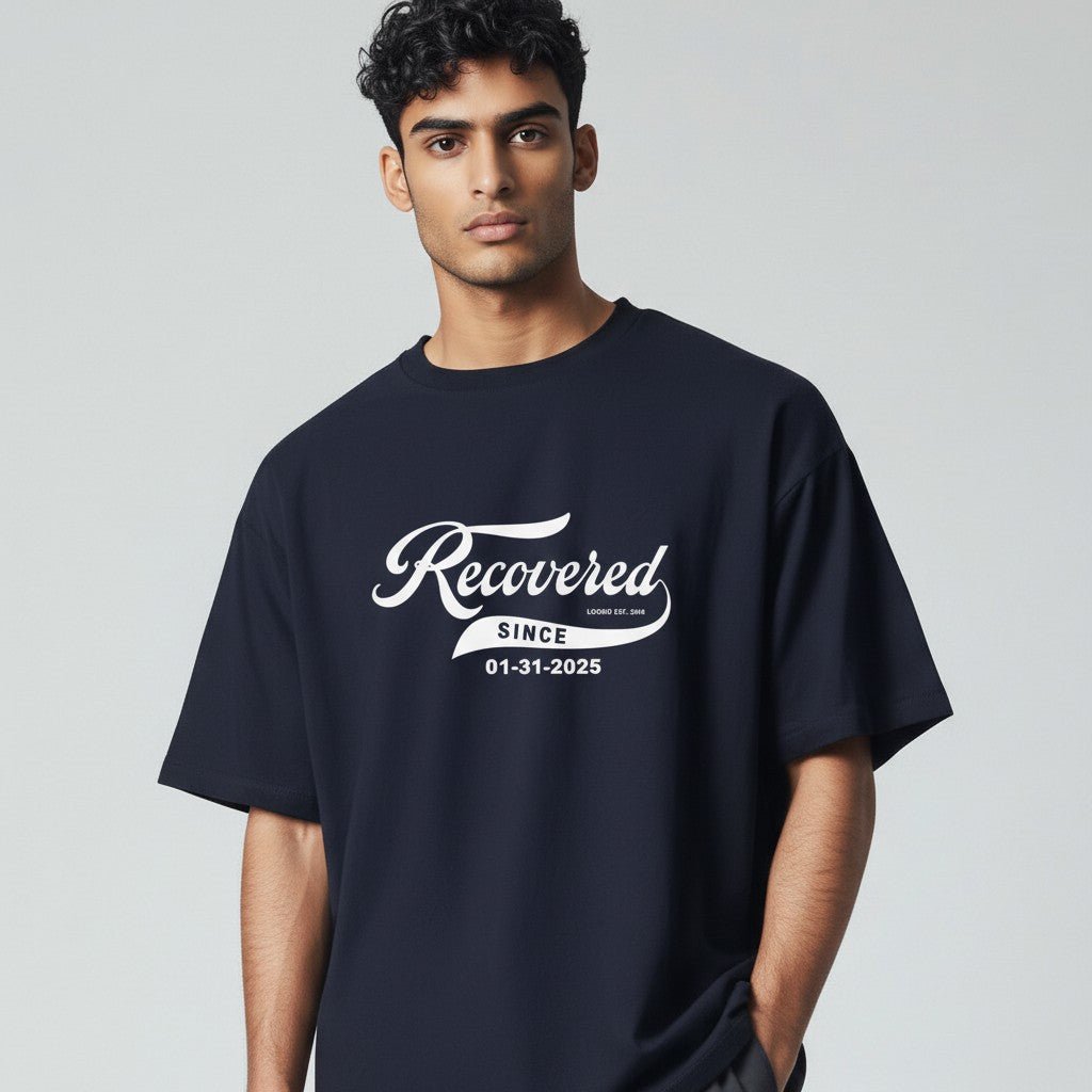 Men’s Recovered Since T-Shirt w/ Personalized Clean Date