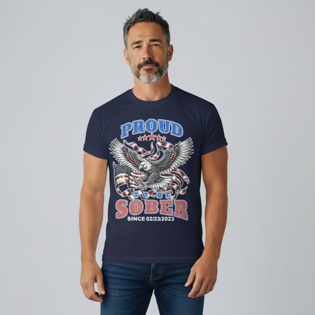 Sober T Shirt | Proud To Be Sober Tee with Personalized Date