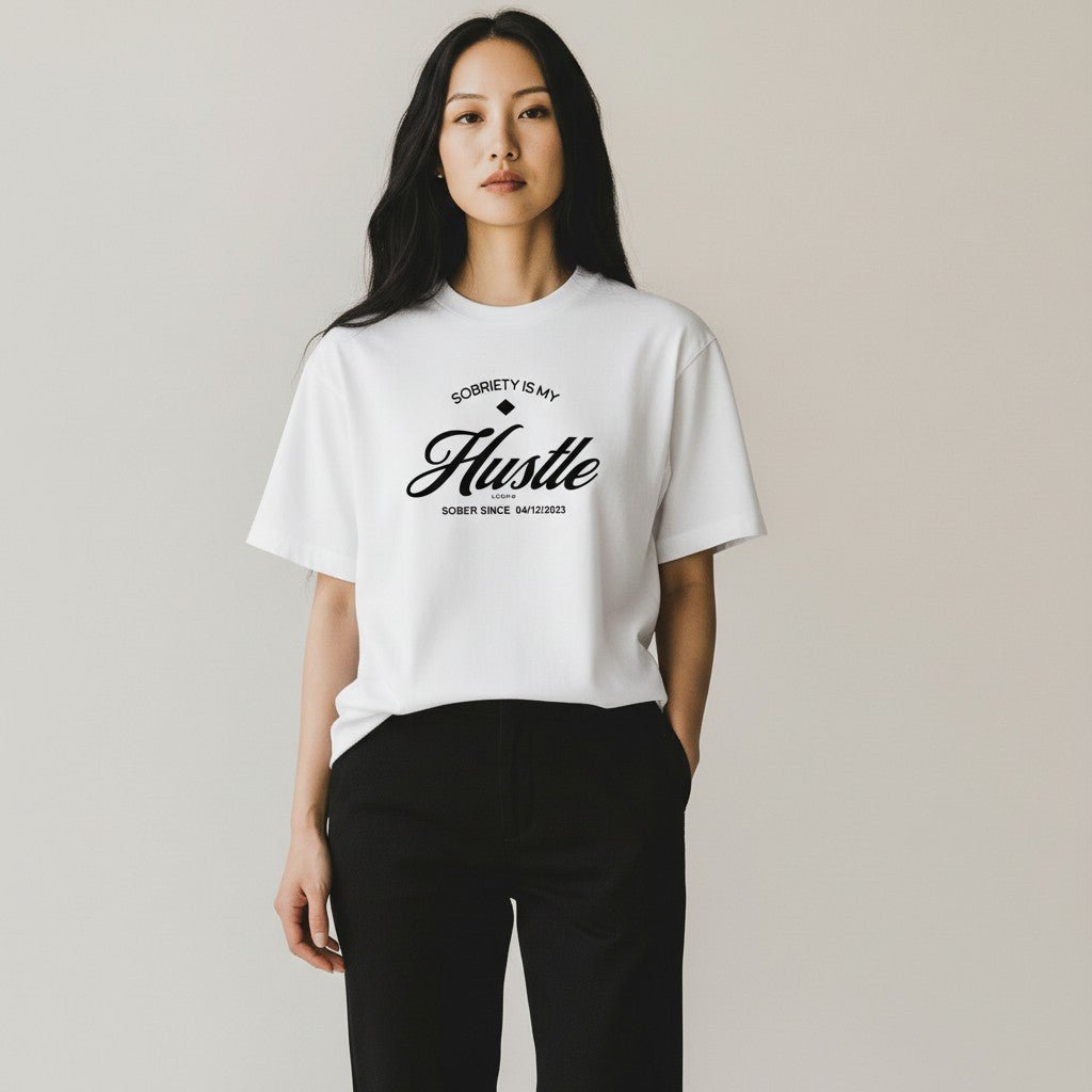 Sober T Shirt | Women’s Old School Tee with Personalized Sobriety Date