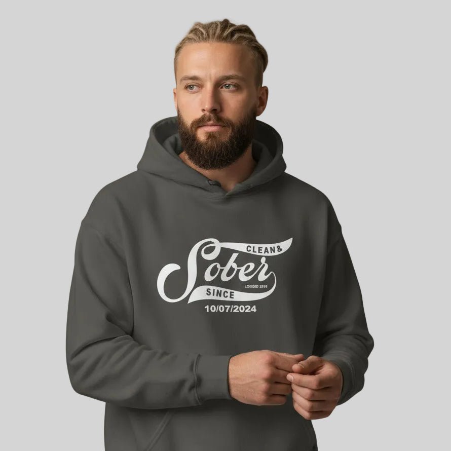 Recovery Hoodie | Sober Since Men's Hoodie with Custom Sobriety Date