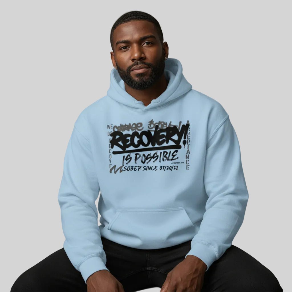 Recovery Hoodie | Men’s Recovery Is Possible Hoodie with Date