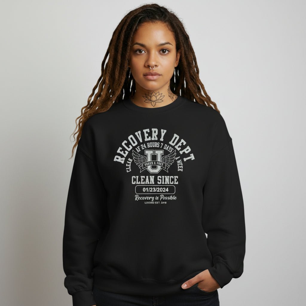 Clean Since Collegiate Recovery Hoodie graphic detail (view 4)
