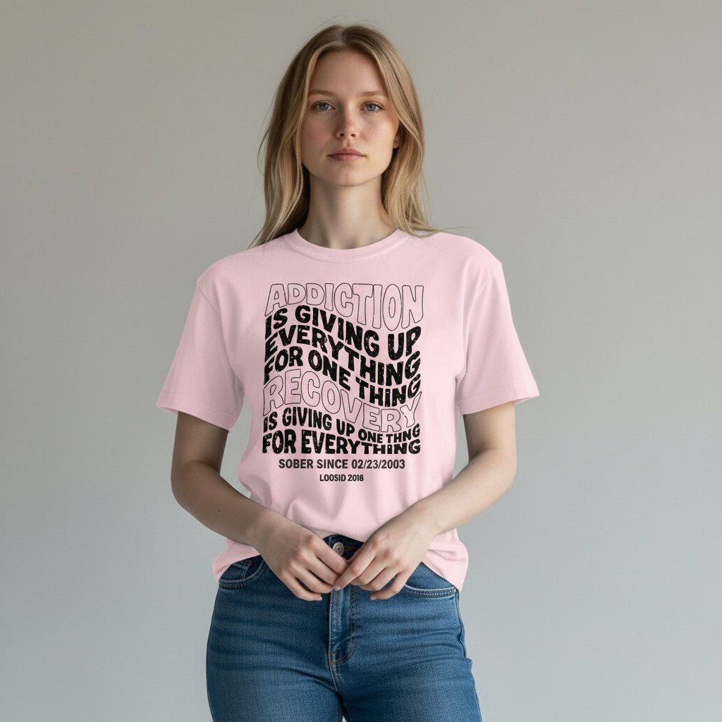 personalized sobriety Sober T Shirt display