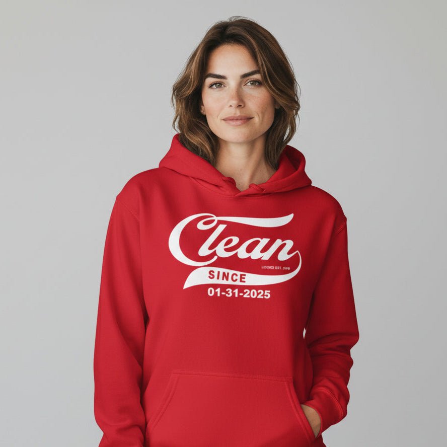 Clean Since Sober Recovery Hoodie lifestyle view (view 5)