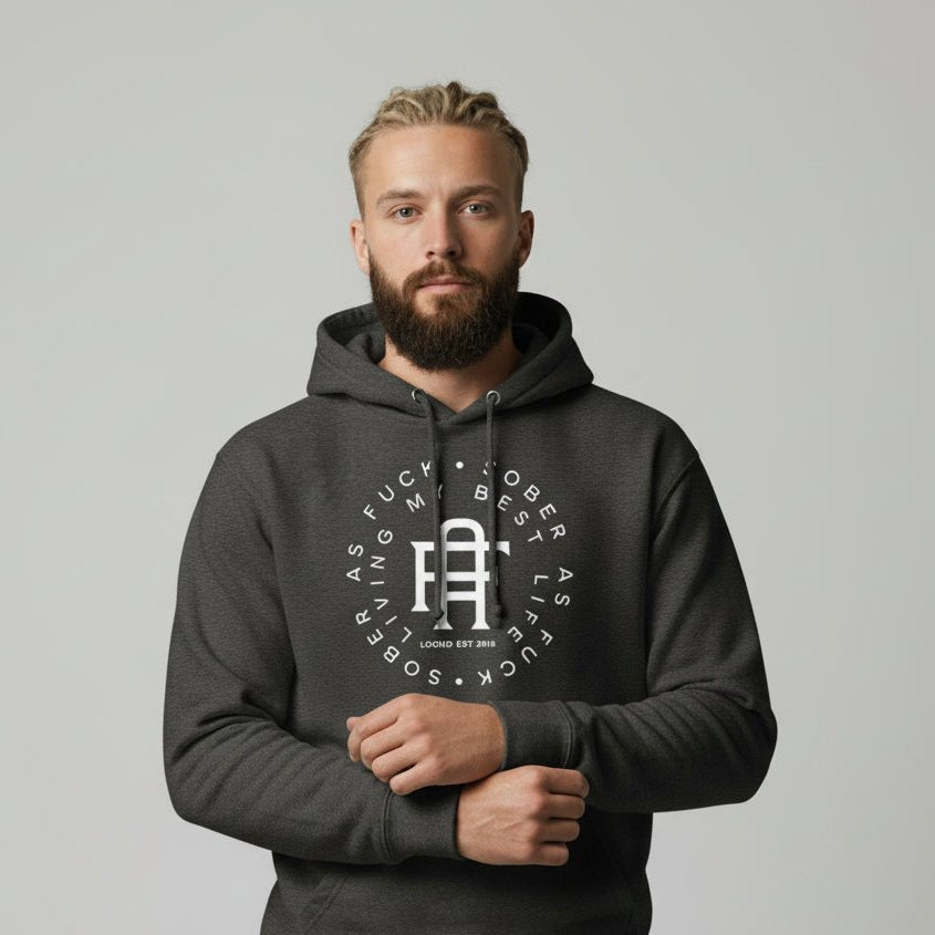 Living My Best Life Sober Recovery Hoodie close-up view (view 2)