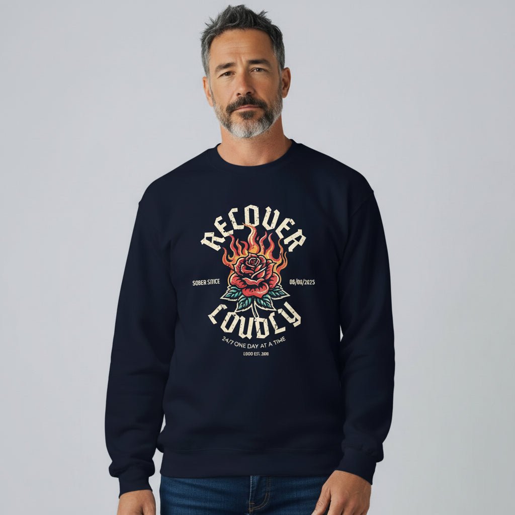 Sobriety Recovery Hoodie fit detail (view 9)