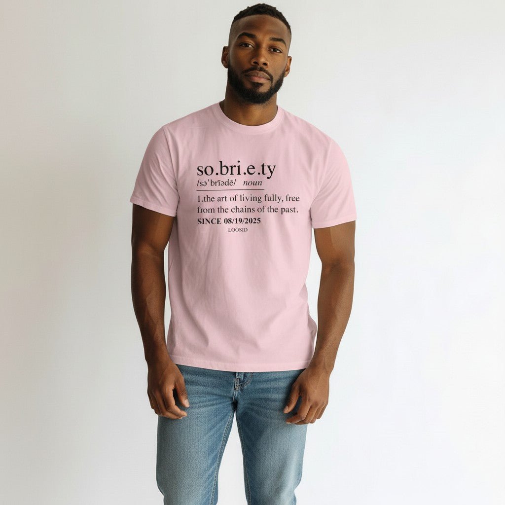 Sober T Shirt | Sobriety Definition Men's Graphic Tee for Recovery