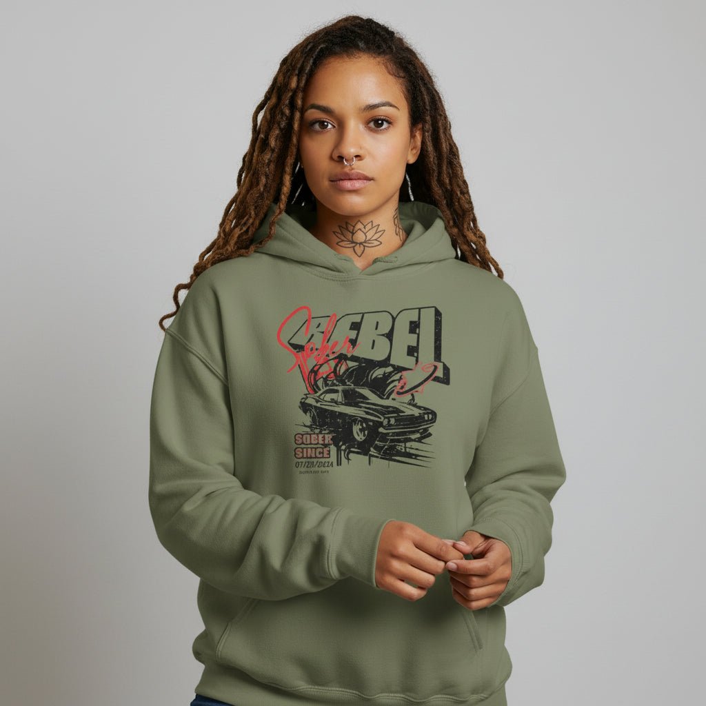 Sober Rebel Custom Sobriety Date Recovery Hoodie product photo (view 20)