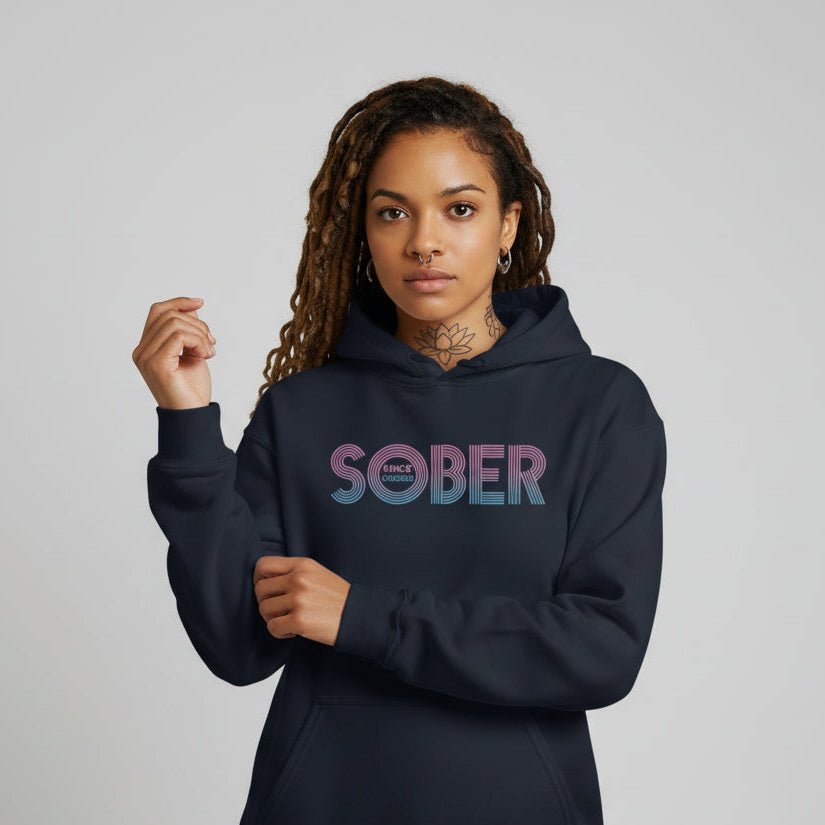 Recovery Hoodie | Retro Sobriety Date Hoodie with Personalized Date