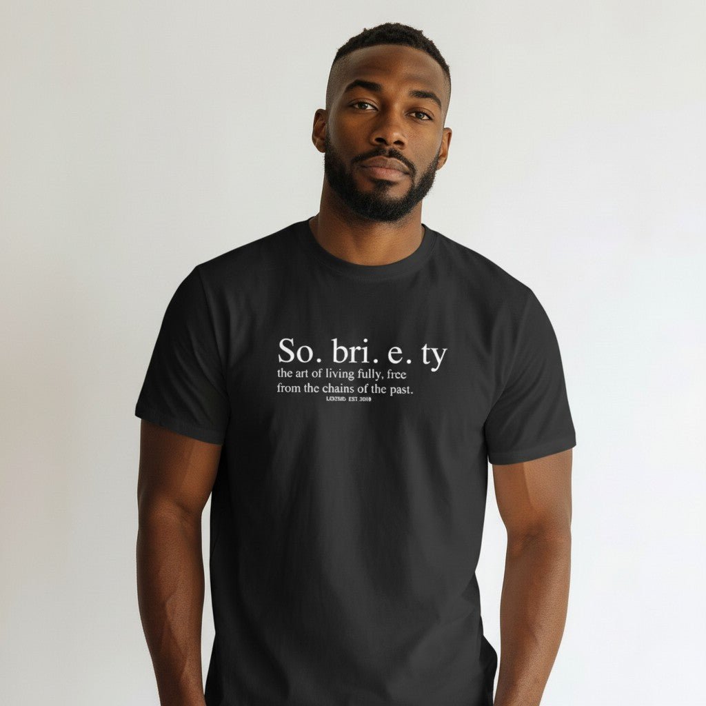 Sober T Shirt | Sobriety Definition Men's Graphic Tee for Recovery