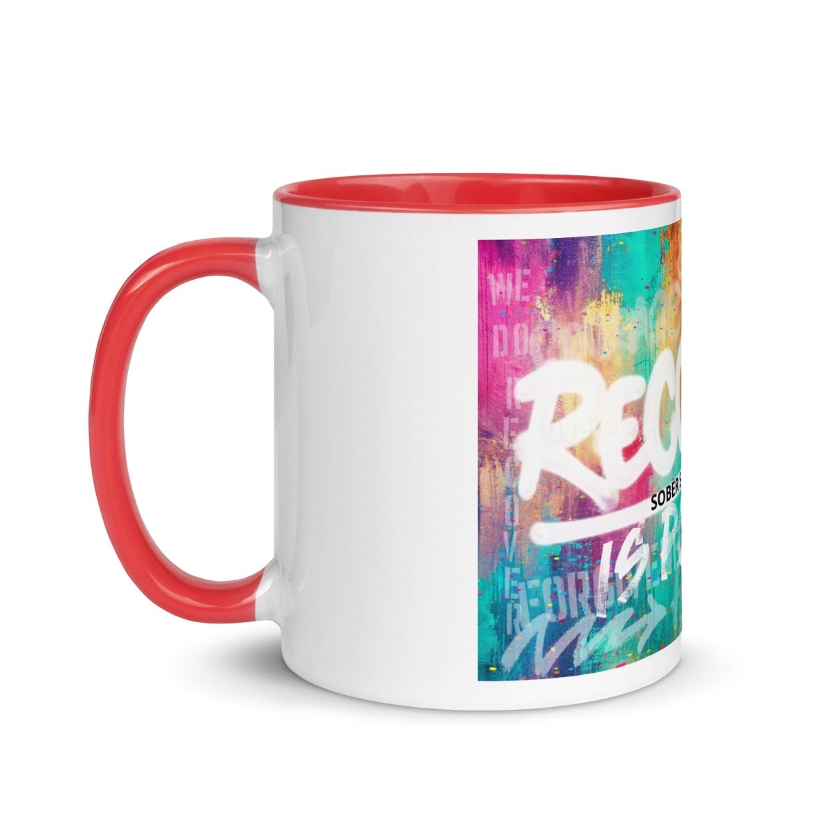 Recovery Is Possible Mug with Sober Date Sober Coffee Mug lifestyle view (view 15)