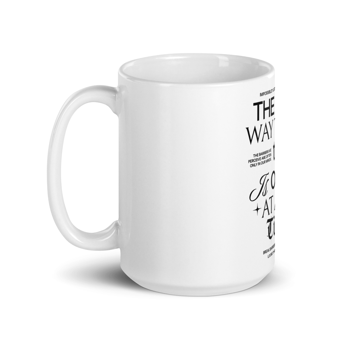 Be Thankful and Thrive White glossy mug