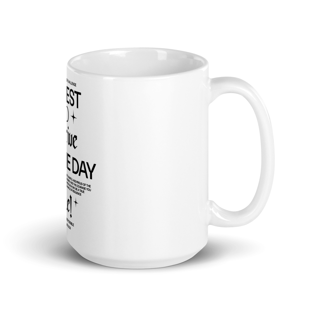 Be Thankful and Thrive White glossy mug