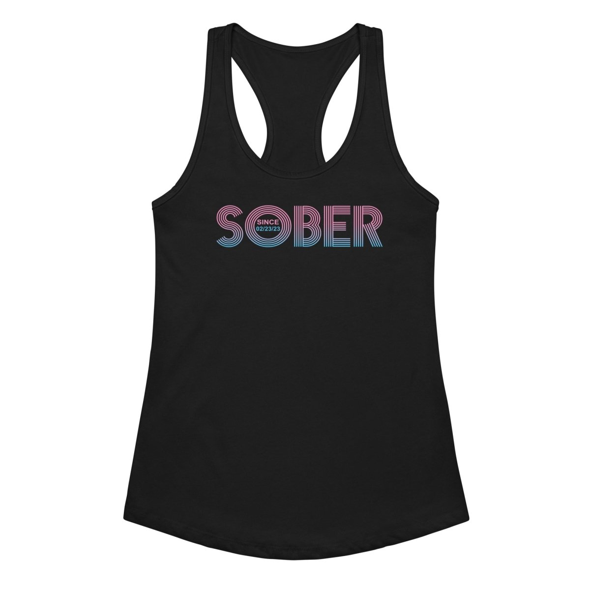 Retro Sober Since Sober Tank Top lifestyle view (view 5)