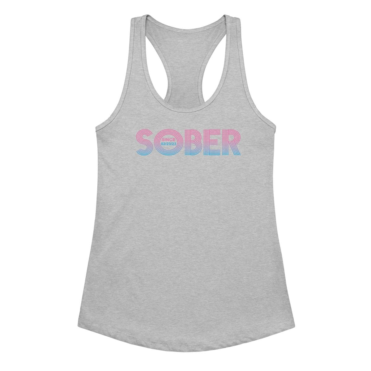 Retro Sober Since Sober Tank Top graphic detail (view 14)