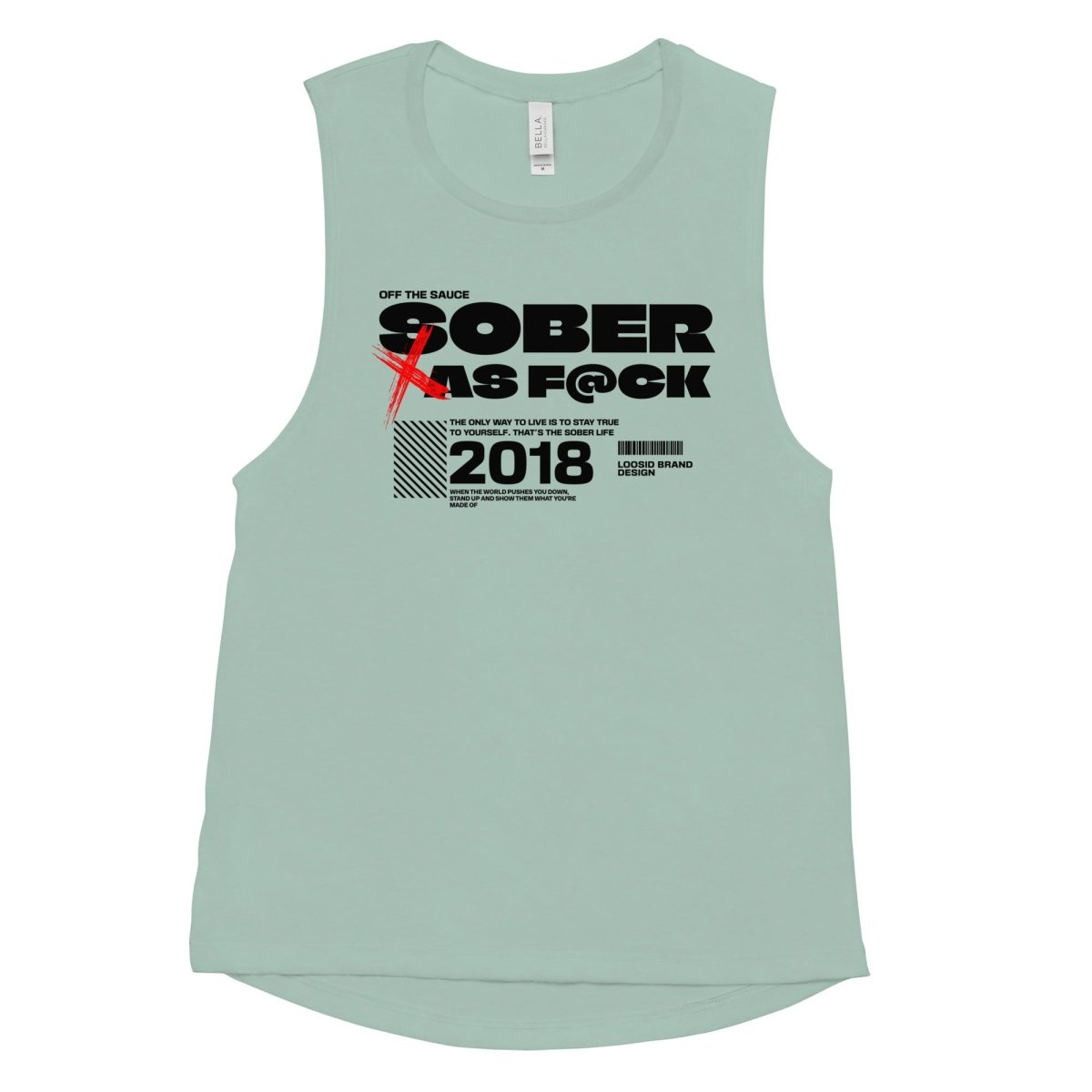 Sober As F*ck Womens Muscle Sober Tank Top lifestyle view (view 5)