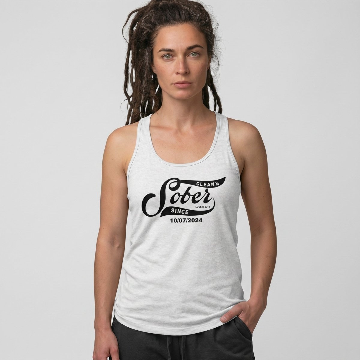 Sober Since Sober Tank Top lifestyle view (view 25)