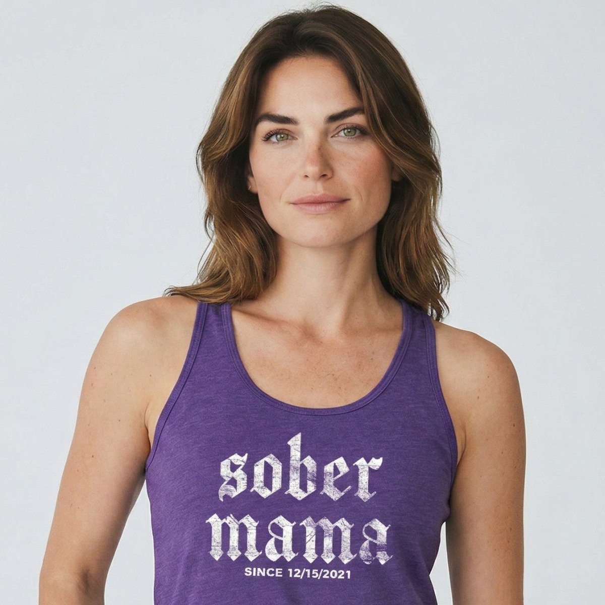 Women’s Sober Mama Racerback Tank w/ Personalized Sobriety Date