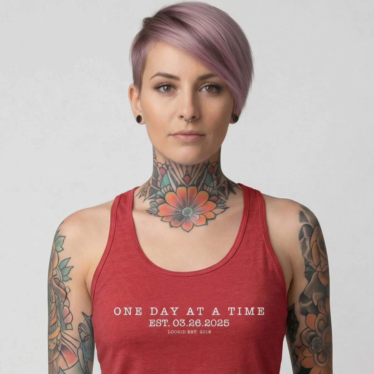 One Day At a Time Sober Tank Top lifestyle view (view 15)