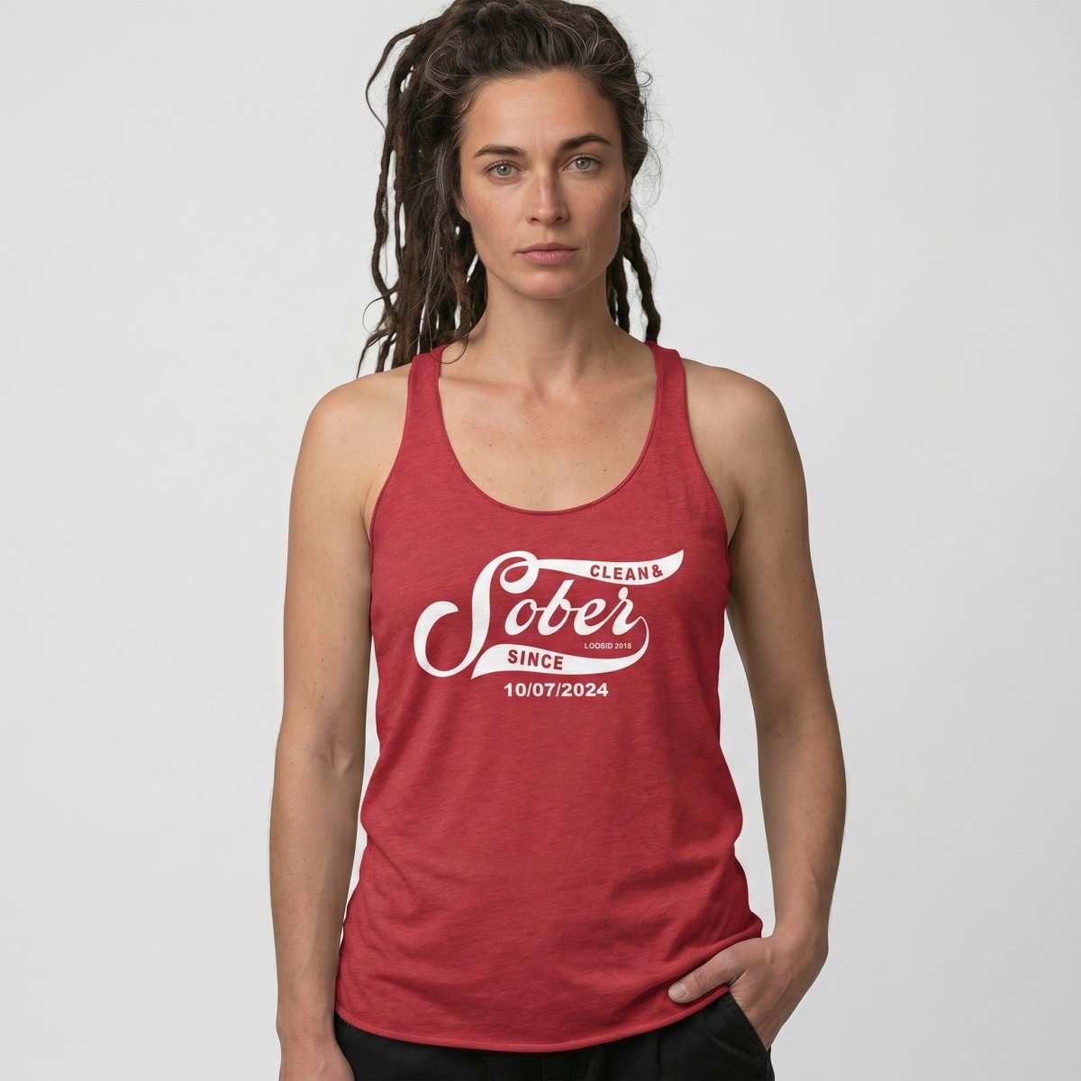 Sober Since Sober Tank Top flat lay styled image (view 13)