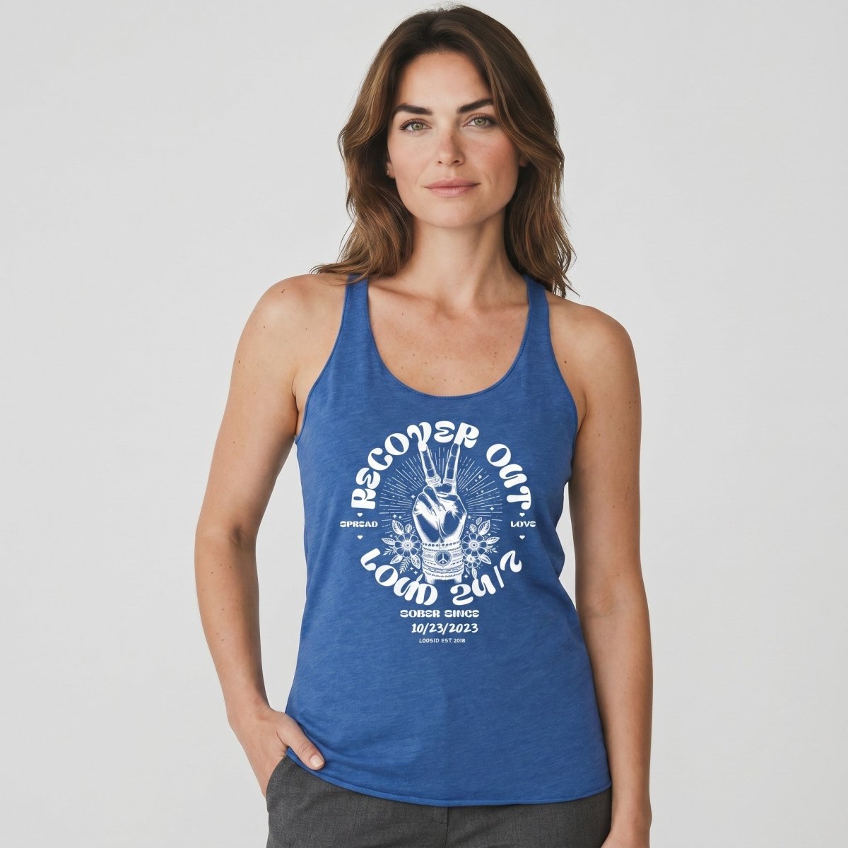 Recover Out Loud Sober Tank Top fit detail (view 19)