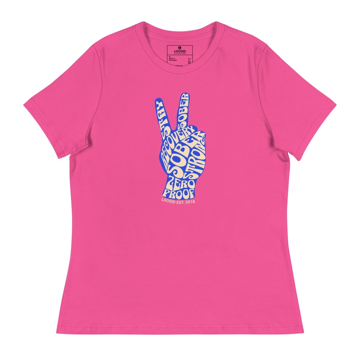 Peace & Sober Sober T Shirt flat lay styled image (view 3)