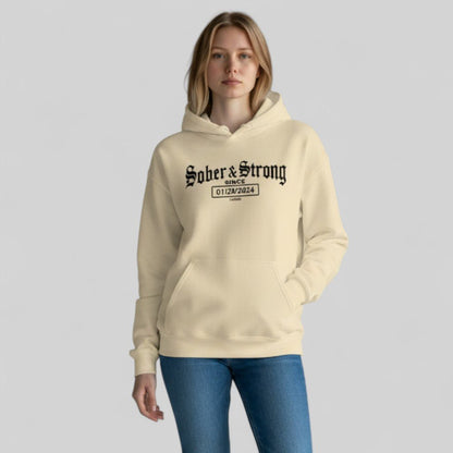 Recovery Hoodie | Women’s Old School Sober Hoodie with Custom Date