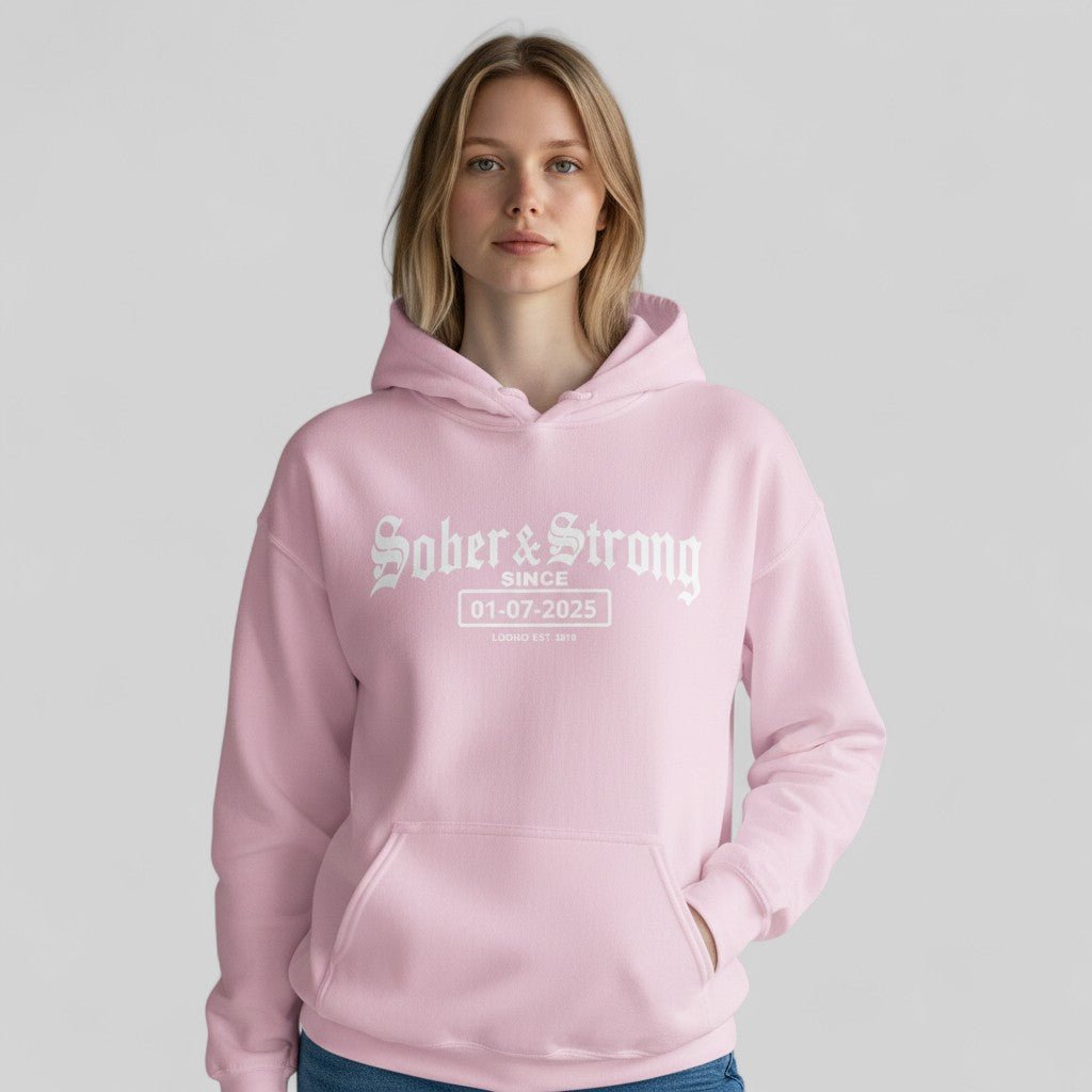 Recovery Hoodie | Women’s Old School Sober Hoodie with Custom Date