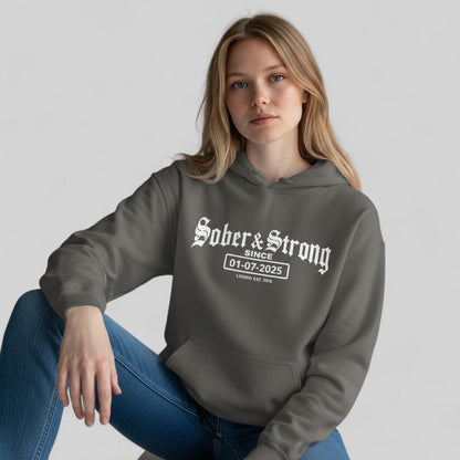 Recovery Hoodie | Women’s Old School Sober Hoodie with Custom Date