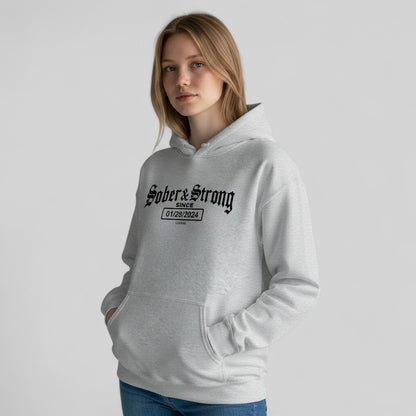 Recovery Hoodie | Women’s Old School Sober Hoodie with Custom Date