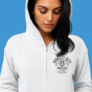 Recovery Hoodie | Sobriety Dept Zip Hoodie with Custom Date