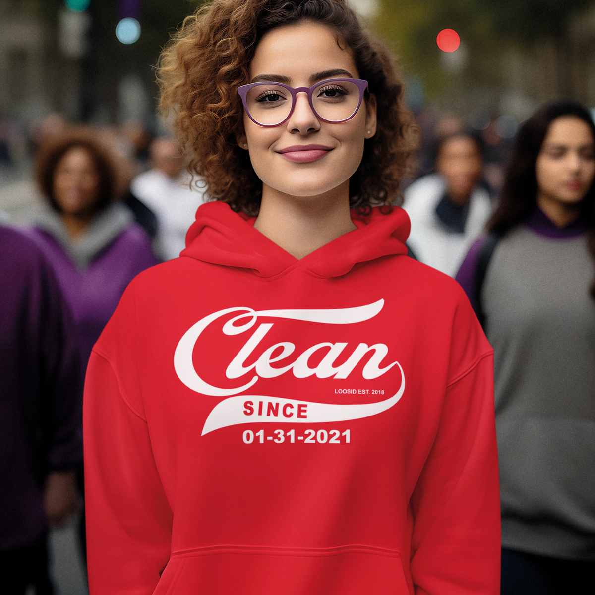 Women’s Clean Since Hoodie w/ Personalized Sobriety Date