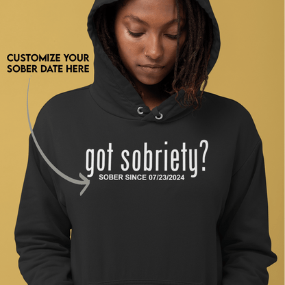 Recovery Hoodie for women with personalized sobriety date