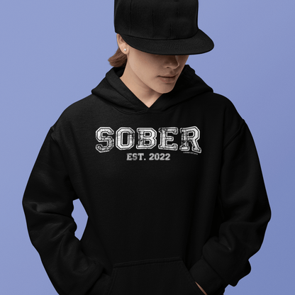 Women's Sober Est. Hoodie w/ Personalized Sobriety Year Hoodie