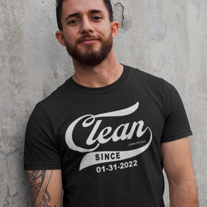 Men's Clean Since Tee w/ Personalized Clean Date