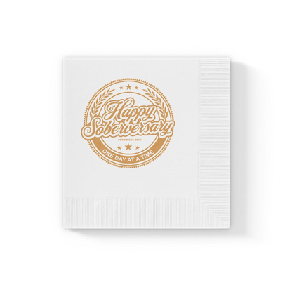 Happy Soberversary Napkins Sobriety Gift flat lay styled image (view 3)