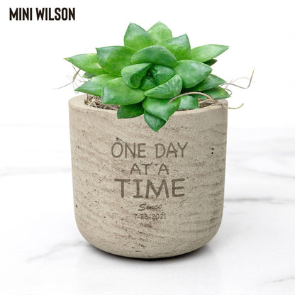 One Day At A Time Sober Pot with Live Plant W/Sober Date
