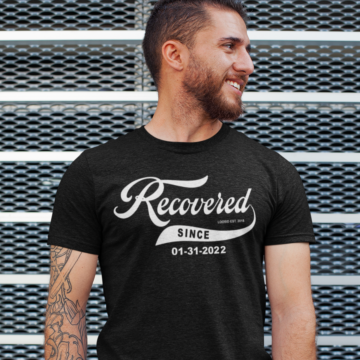 Men’s Recovered Since Tee w/ Personalized Clean Date