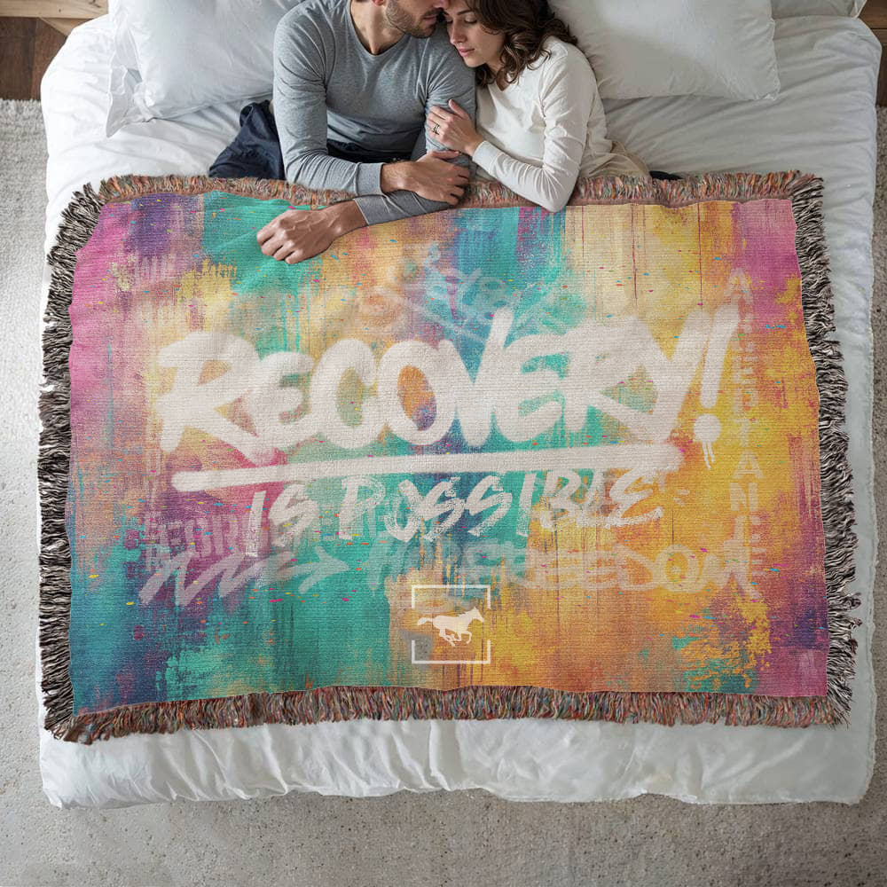 Thoroughbred-Loosid Recovery Is Possible Woven Blanket