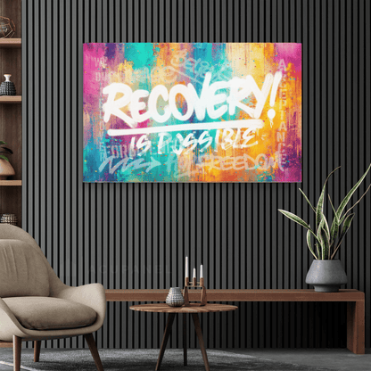 Sobriety Art | Recovery Is Possible Canvas for Inspirational Decor