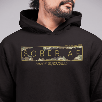 Personalized recovery hoodie celebrating sober milestones