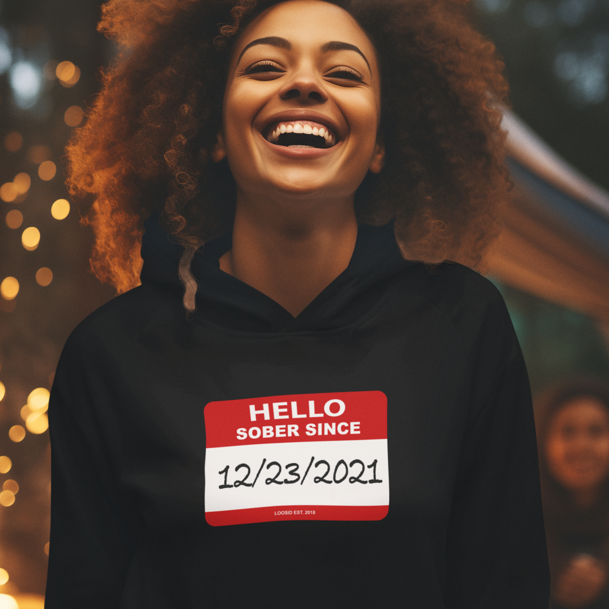 Women’s Hello Sober Since Hoodie w/ Personalized Sobriety Date