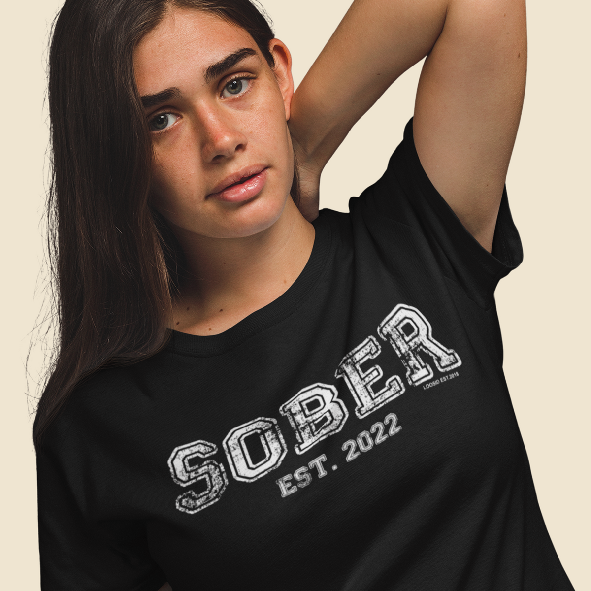 Women's Sober Est. Tee w/ Personalized Sobriety Year